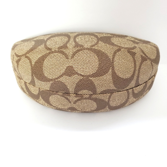 Coach Tan Brown Hard Eyeglasses Case With Matching Glass Cleaner Towel - Picture 3 of 6